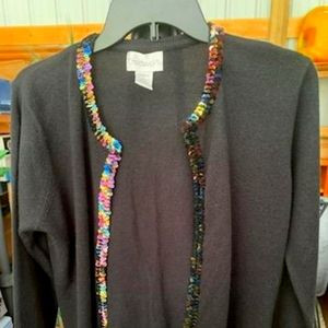 Gray cardigan sweater